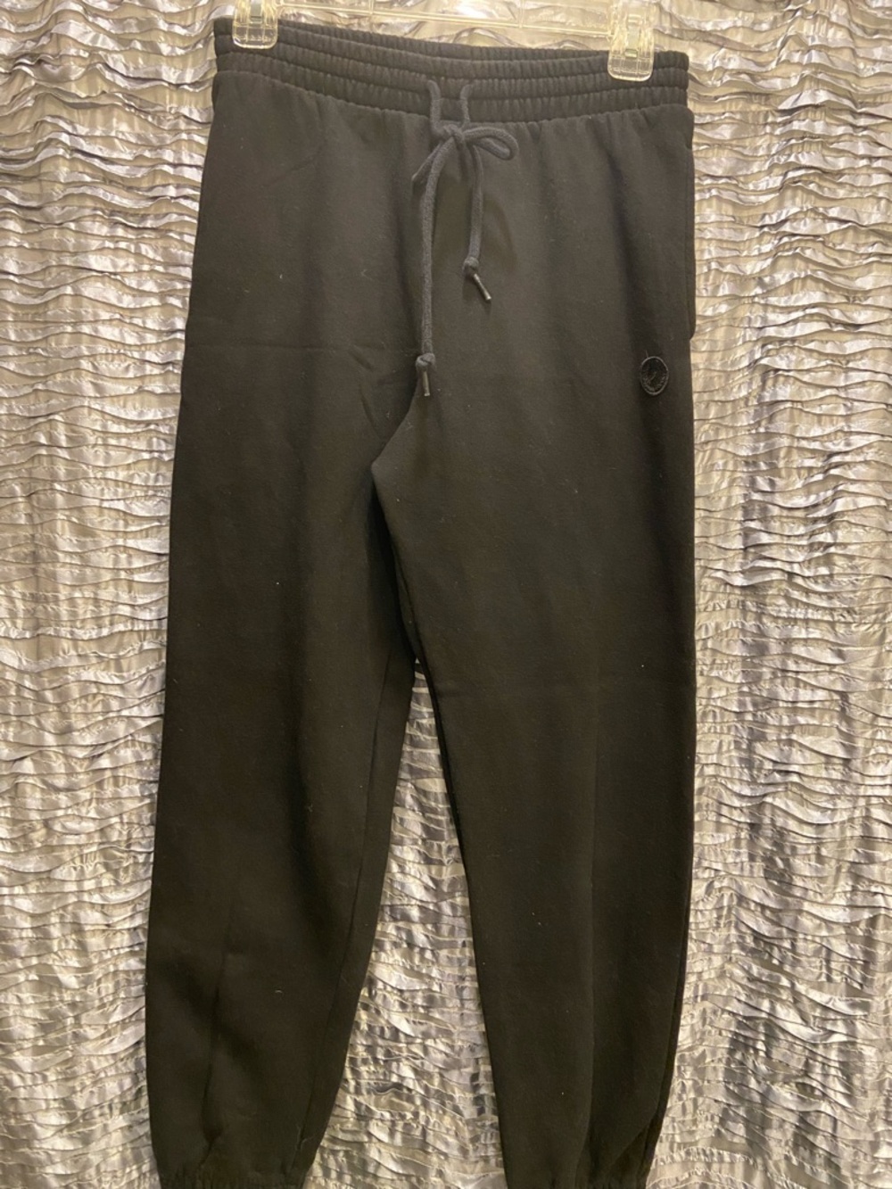 PINK Victoria's Secret Black Drawstring Joggers XS Stretch Ankle